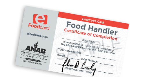 Food Handler Certificate of Completion